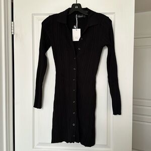 Style Addict Black Button Down Dress